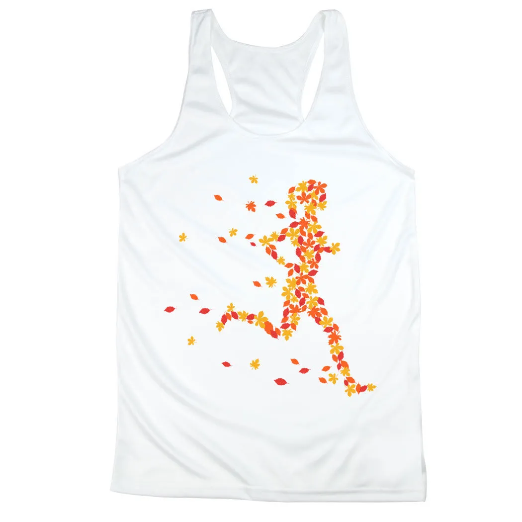 Women's Racerback Performance Tank Top - Autumn Runner Girl 3 Women's Racerback Performance Tank Top - Autumn Runner Girl