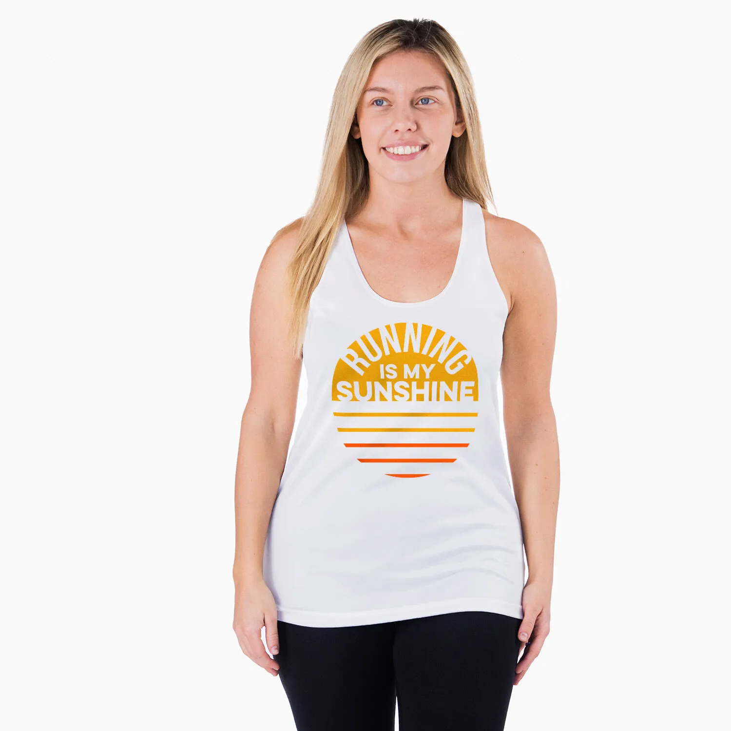 Women's Racerback Performance Tank Top - Running Is My Sunshine 4 Women's Racerback Performance Tank Top - Running Is My Sunshine - Image 2