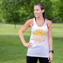 Women's Racerback Performance Tank Top - Running Is My Sunshine 13 Women's Racerback Performance Tank Top - Running Is My Sunshine -goneforarun Sales 2023 tr 41481 WHITE MODEL