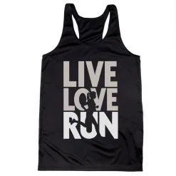 Women's Racerback Performance Tank Top - Live Love Run Silhouette -goneforarun Sales 2023 tr 41483 BLACK MAIN