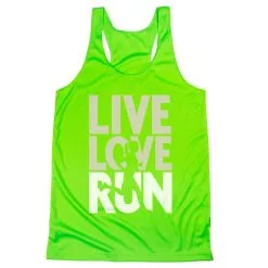 Women's Racerback Performance Tank Top - Live Love Run Silhouette -goneforarun Sales 2023 tr 41483 LIME MAIN