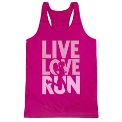 Women's Racerback Performance Tank Top - Live Love Run Silhouette