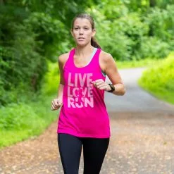 Women's Racerback Performance Tank Top - Live Love Run Silhouette -goneforarun Sales 2023 tr 41483 PINK MODEL