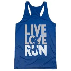 Women's Racerback Performance Tank Top - Live Love Run Silhouette -goneforarun Sales 2023 tr 41483 ROYAL MAIN