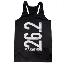 Women's Racerback Performance Tank Top - 26.2 Marathon Vertical -goneforarun Sales 2023 tr 41484 BLACK MAIN