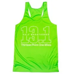 Women's Racerback Performance Tank Top - Half Marathoner 13.1 Miles -goneforarun Sales 2023 tr 41489 LIME MAIN