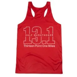 Women's Racerback Performance Tank Top - Half Marathoner 13.1 Miles -goneforarun Sales 2023 tr 41489 RED MAIN