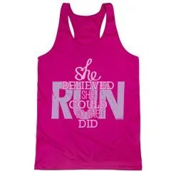 Women's Racerback Performance Tank Top - She Believed She Could So She Did 14 Women's Racerback Performance Tank Top - She Believed She Could So She Did -goneforarun Sales 2023 tr 41490 PINK MAIN