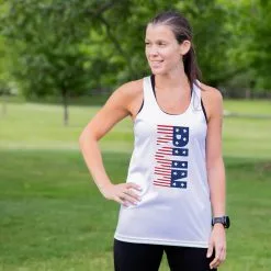 Women's Racerback Performance Tank Top - Patriotic Run -goneforarun Sales 2023 tr 41492 WHITE MODEL