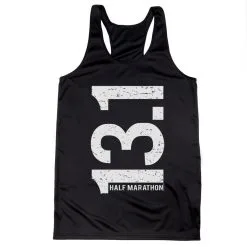 Women's Racerback Performance Tank Top - 13.1 Half Marathon Vertical -goneforarun Sales 2023 tr 41493 BLACK MAIN