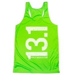 Women's Racerback Performance Tank Top - 13.1 Half Marathon Vertical -goneforarun Sales 2023 tr 41493 LIME MAIN