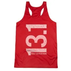 Women's Racerback Performance Tank Top - 13.1 Half Marathon Vertical -goneforarun Sales 2023 tr 41493 RED MAIN