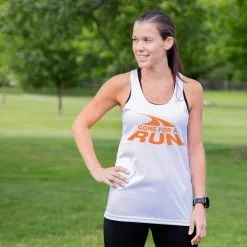Women's Racerback Performance Tank Top - Gone For A Run® Logo -goneforarun Sales 2023 tr 41495 WHITE MODEL