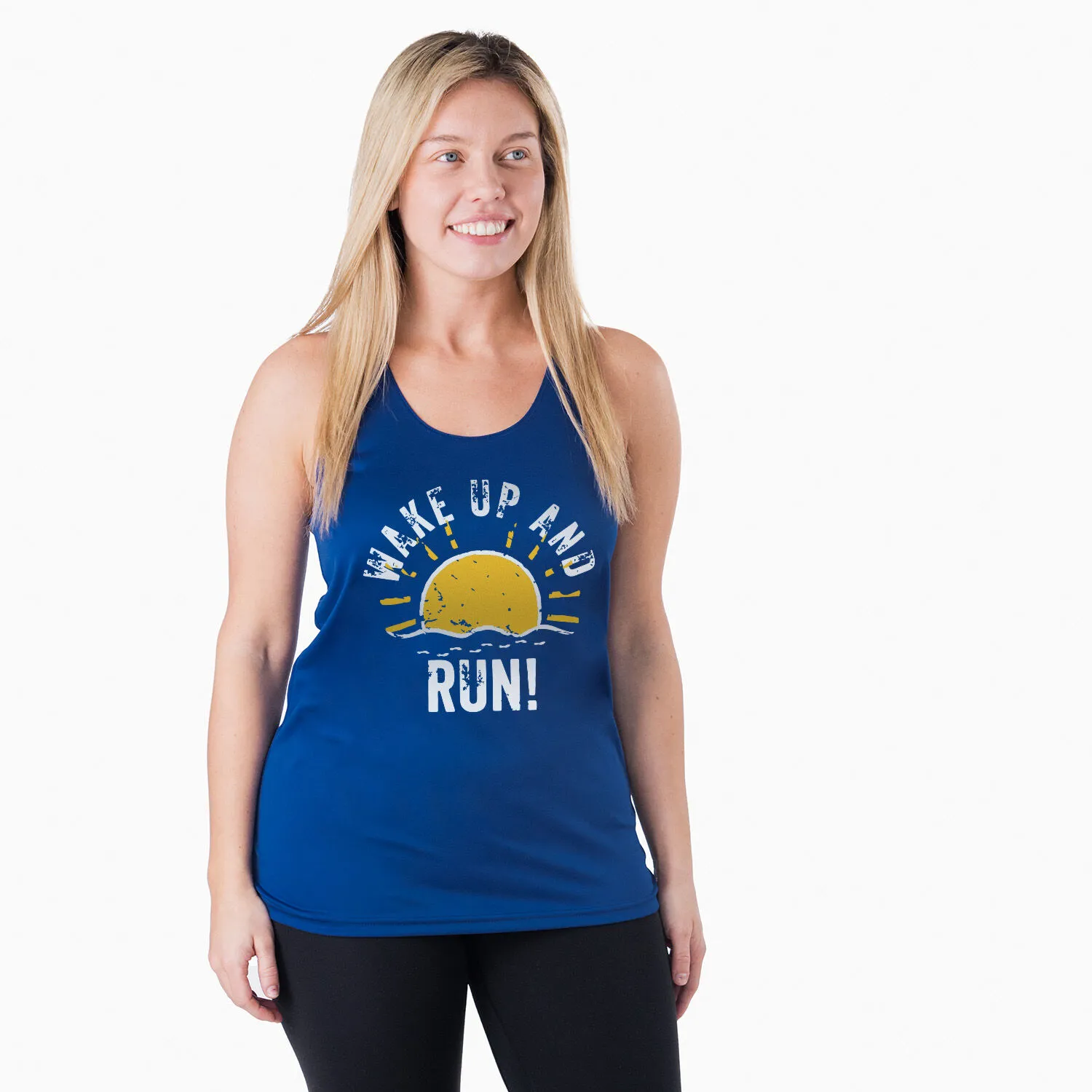 Women's Racerback Performance Tank Top - Wake Up And Run 4 Women's Racerback Performance Tank Top - Wake Up And Run - Image 2