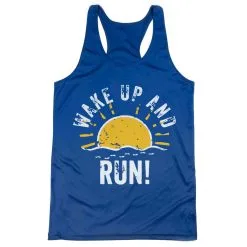 Women's Racerback Performance Tank Top - Wake Up And Run