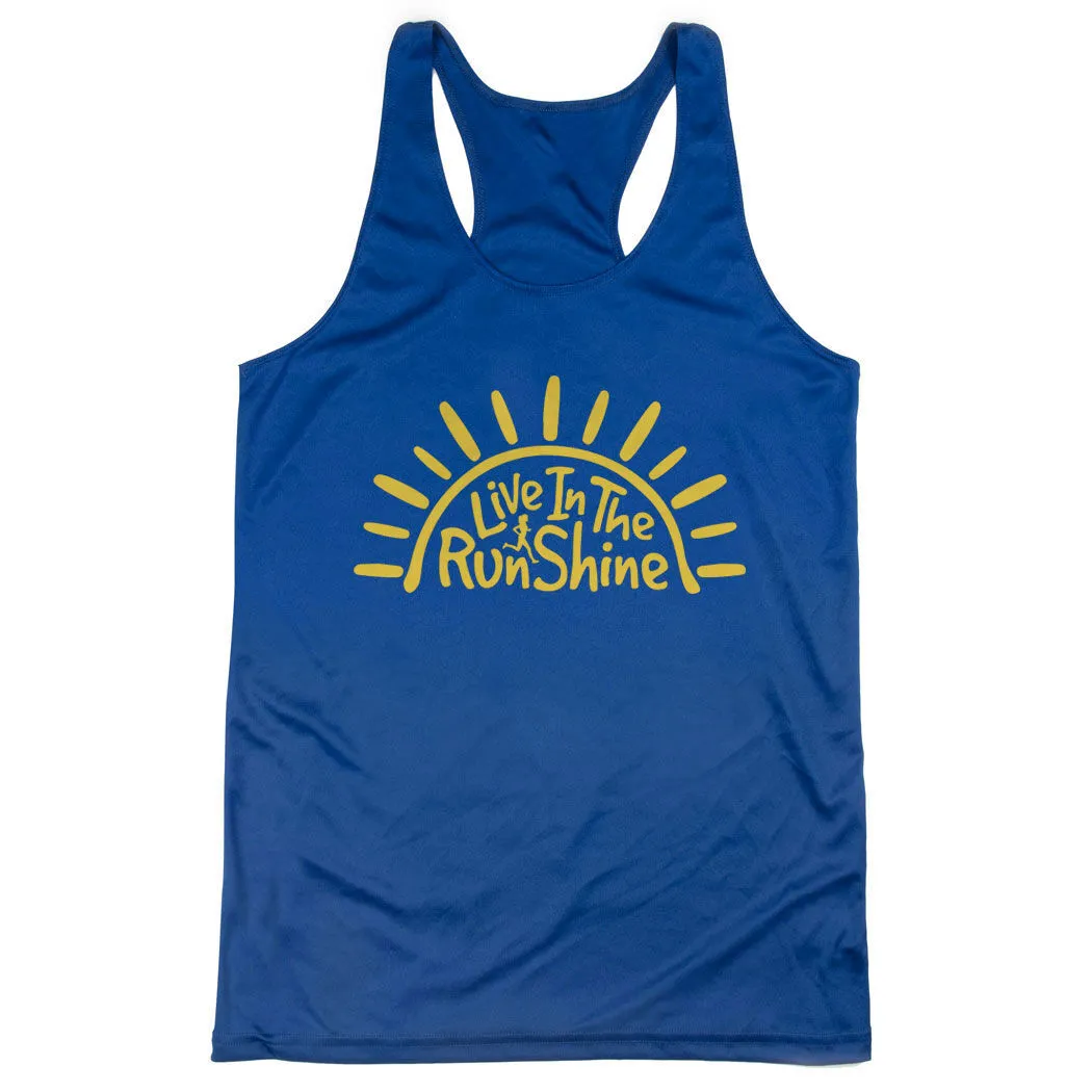 Women's Racerback Performance Tank Top - Live In The RunShine 3 Women's Racerback Performance Tank Top - Live In The RunShine
