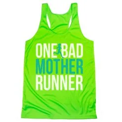 Women's Racerback Performance Tank Top - One Bad Mother Runner (Bold) -goneforarun Sales 2023 tr 41505 LIME MAIN