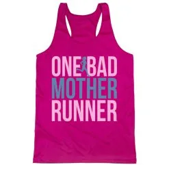 Women's Racerback Performance Tank Top - One Bad Mother Runner (Bold) -goneforarun Sales 2023 tr 41505 PINK MAIN