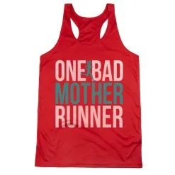 Women's Racerback Performance Tank Top - One Bad Mother Runner (Bold) -goneforarun Sales 2023 tr 41505 RED MAIN