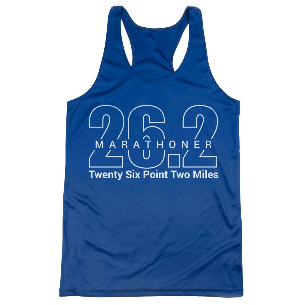 Women's Racerback Performance Tank Top - Marathoner 26.2 Miles 3 Women's Racerback Performance Tank Top - Marathoner 26.2 Miles