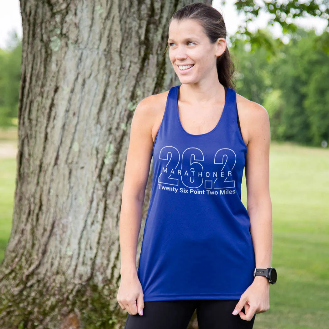 Women's Racerback Performance Tank Top - Marathoner 26.2 Miles 6 Women's Racerback Performance Tank Top - Marathoner 26.2 Miles - Image 4