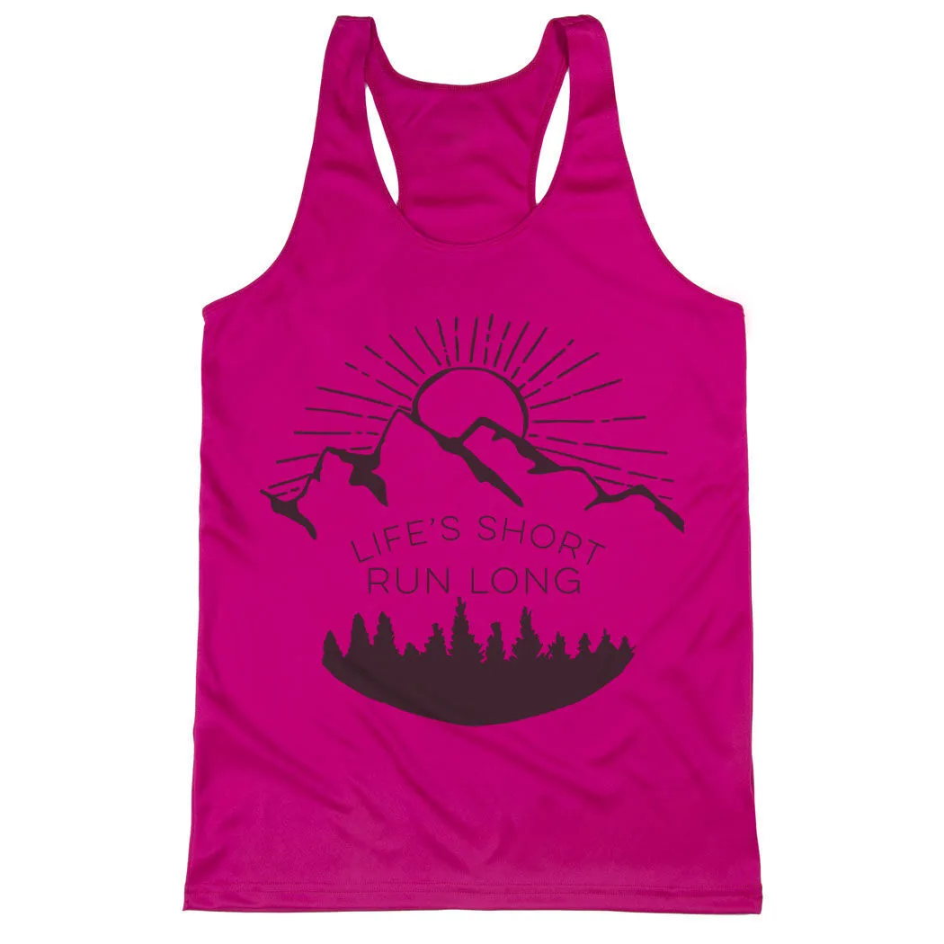 Women's Racerback Performance Tank Top - Life's Short Run Long (Mountains) 8 Women's Racerback Performance Tank Top - Life's Short Run Long (Mountains) - Image 6