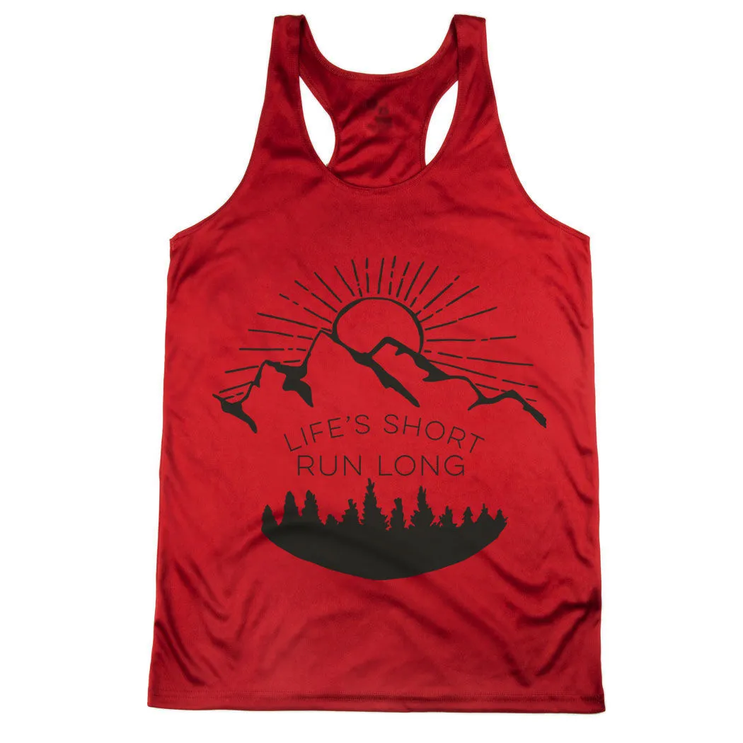 Women's Racerback Performance Tank Top - Life's Short Run Long (Mountains) 9 Women's Racerback Performance Tank Top - Life's Short Run Long (Mountains) - Image 7