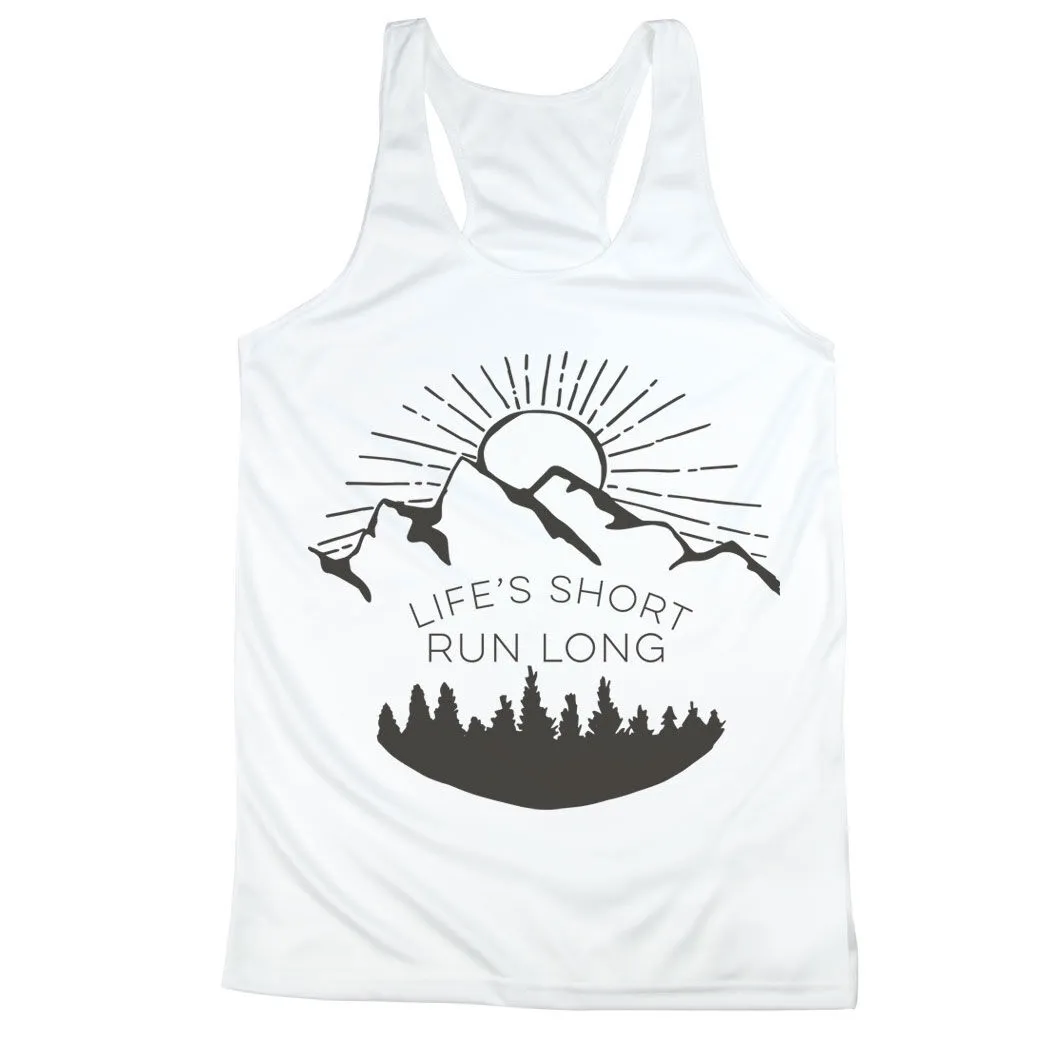 Women's Racerback Performance Tank Top - Life's Short Run Long (Mountains) 10 Women's Racerback Performance Tank Top - Life's Short Run Long (Mountains) - Image 8