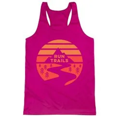 Women's Racerback Performance Tank Top - Run Trails Sunset -goneforarun Sales 2023 tr 41521 PINK MAIN
