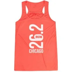 Flowy Racerback Tank Top - Chicago 26.2 Vertical -goneforarun Sales 2023 tr 41609 CORAL MAIN