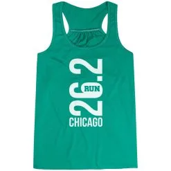 Flowy Racerback Tank Top - Chicago 26.2 Vertical -goneforarun Sales 2023 tr 41609 GREEN MAIN