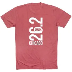 Running Short Sleeve T-Shirt - Chicago 26.2 Vertical -goneforarun Sales 2023 tr 41627 MAUVE FLAT