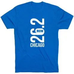 Running Short Sleeve T-Shirt - Chicago 26.2 Vertical -goneforarun Sales 2023 tr 41627 ROYAL FLAT