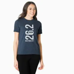 Running Short Sleeve T-Shirt - New York City 26.2 Vertical 19 Running Short Sleeve T-Shirt - New York City 26.2 Vertical -goneforarun Sales 2023 tr 41628 NAVY FEMALEGFAR