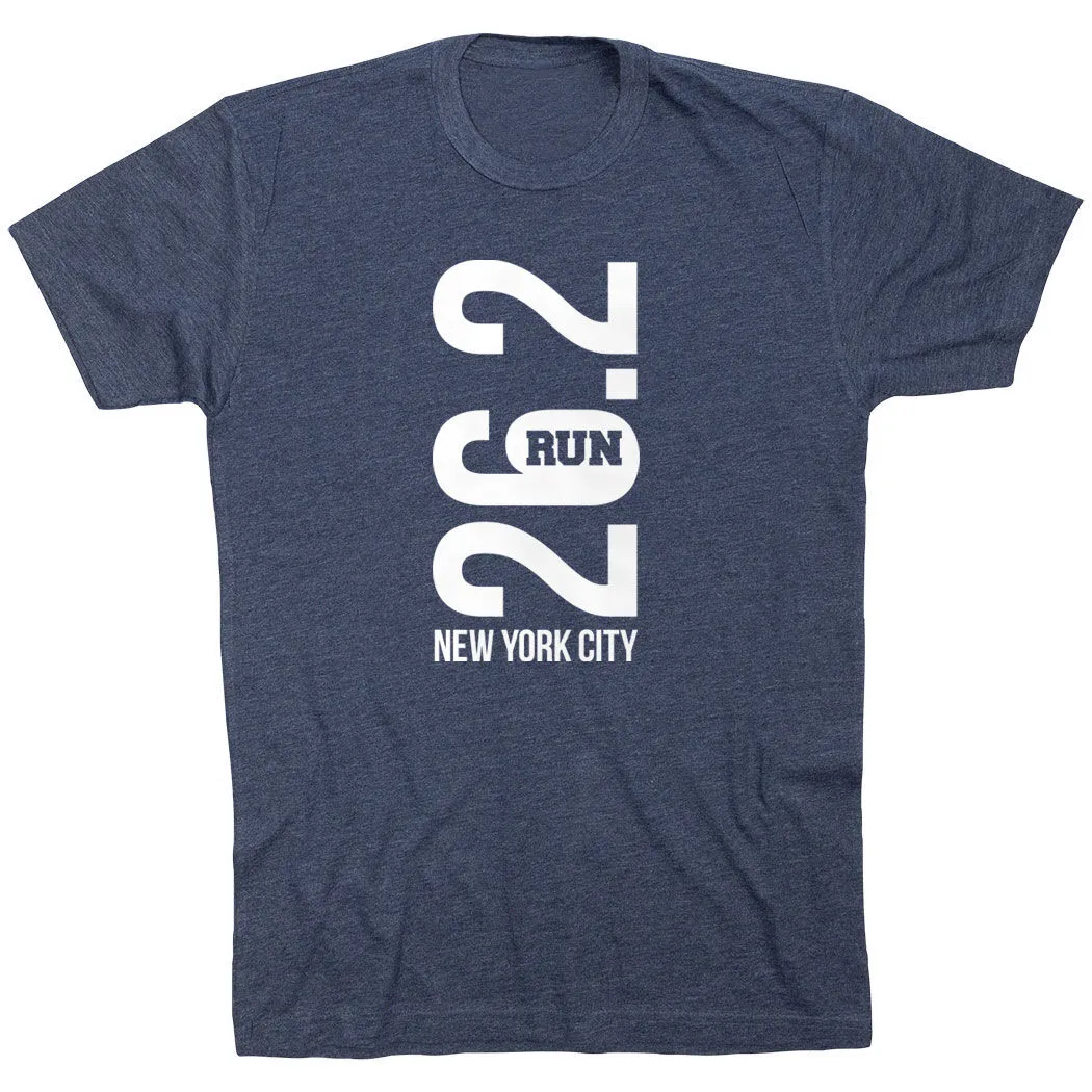 Running Short Sleeve T-Shirt - New York City 26.2 Vertical 3 Running Short Sleeve T-Shirt - New York City 26.2 Vertical