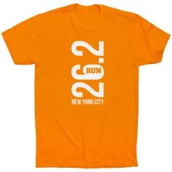Running Short Sleeve T-Shirt - New York City 26.2 Vertical 28 Running Short Sleeve T-Shirt - New York City 26.2 Vertical -goneforarun Sales 2023 tr 41628 ORANGE FLAT