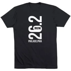 Running Short Sleeve T-Shirt - Philadelphia 26.2 Vertical -goneforarun Sales 2023 tr 41629 BLACK FLAT