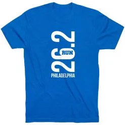 Running Short Sleeve T-Shirt - Philadelphia 26.2 Vertical -goneforarun Sales 2023 tr 41629 ROYAL FLAT