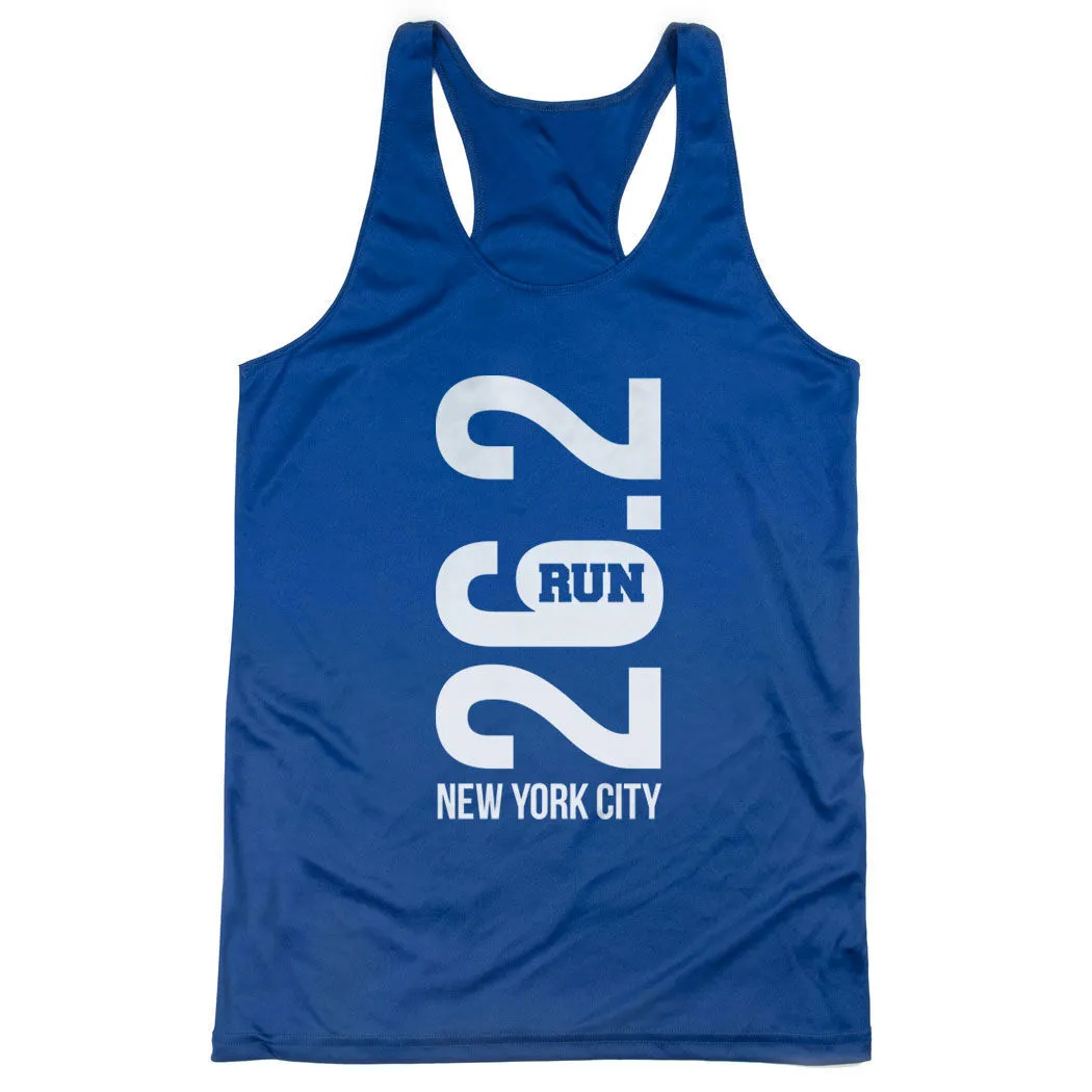 Women's Racerback Performance Tank Top - New York City 26.2 Vertical 3 Women's Racerback Performance Tank Top - New York City 26.2 Vertical