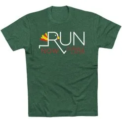 Running Short Sleeve T-Shirt - Let's Run Now Gobble Later -goneforarun Sales 2023 tr 41802 FORESTGREEN FLAT
