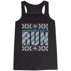 Flowy Racerback Tank Top - Oh What Fun It Is To Run -goneforarun Sales 2023 tr 41837 BLACK MAIN