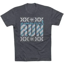 Running Short Sleeve T-Shirt - Oh What Fun It Is To Run -goneforarun Sales 2023 tr 41838 CHARCOAL FLAT