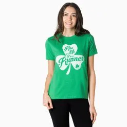 Running Short Sleeve T-Shirt - Kiss A Lucky Runner -goneforarun Sales 2023 tr 41942 GREEN FEMALEGFAR