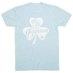 Running Short Sleeve T-Shirt - Kiss A Lucky Runner -goneforarun Sales 2023 tr 41942 LIGHTBLUE FLAT