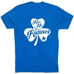 Running Short Sleeve T-Shirt - Kiss A Lucky Runner -goneforarun Sales 2023 tr 41942 ROYAL FLAT