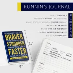 GoneForaRun Running Journal - Braver Stronger Faster -goneforarun Sales 2023 tr 41988 DETAILS