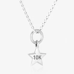 Sterling Silver 10K Star Pendant Runner Necklace