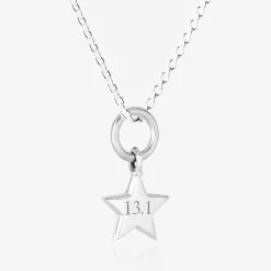 Sterling Silver 13.1 Star Half Marathon Necklace