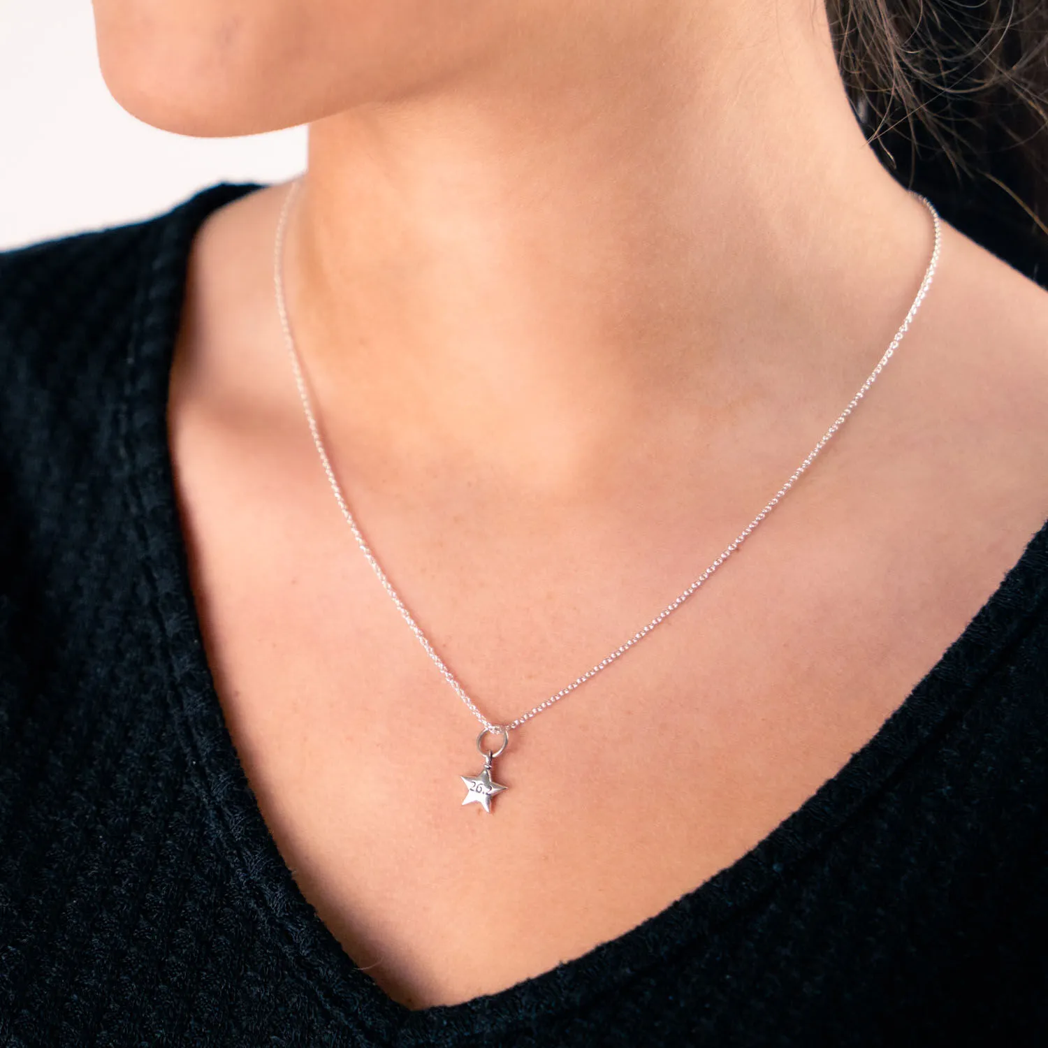 Sterling Silver 26.2 Star Marathon Necklace 6 Sterling Silver 26.2 Star Marathon Necklace - Image 4