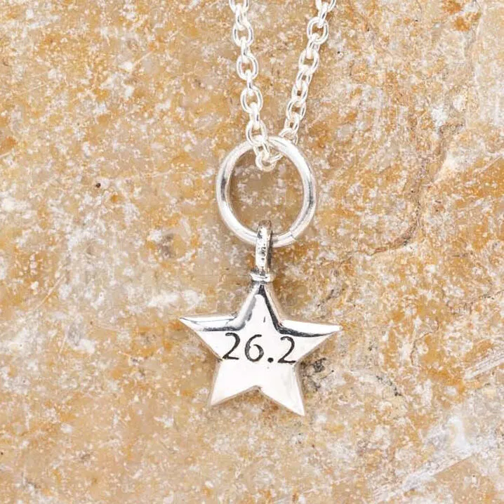 Sterling Silver 26.2 Star Marathon Necklace 4 Sterling Silver 26.2 Star Marathon Necklace - Image 2